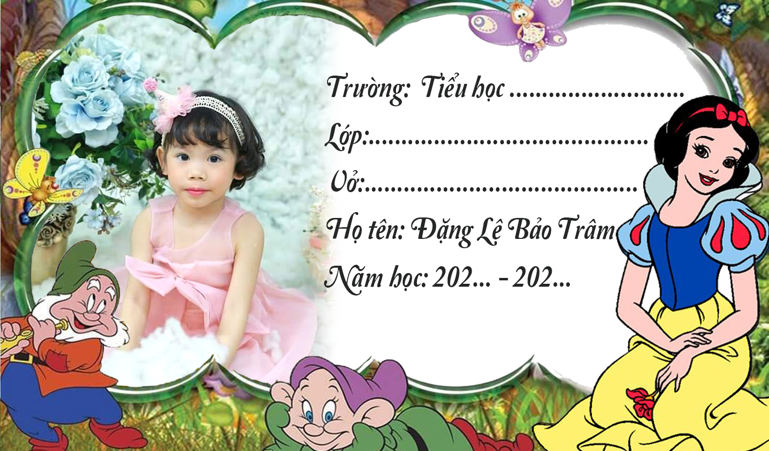 Set 10 Nhãn Vở in nội dung theo khách hàng