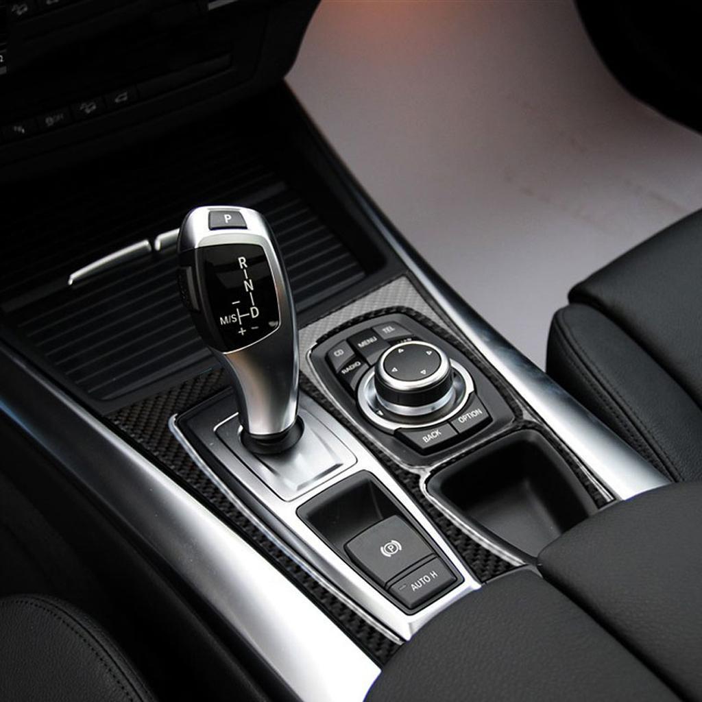 Carbon Fiber Inner Control Gear Shift Box Panel Covers For BMW E70 E71 X5 X6