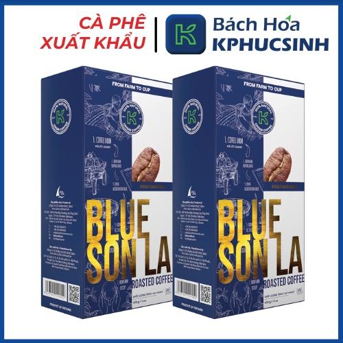 Cà phê rang xay và hạt rang K-Coffee Robusta Arabica chuẩn xuất khẩu Blue Sonla 454g