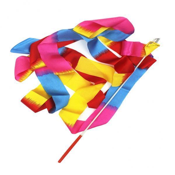 2x Dance Ribbon Gym Rhythmic Art Gymnastics Streamer Rotating Bar