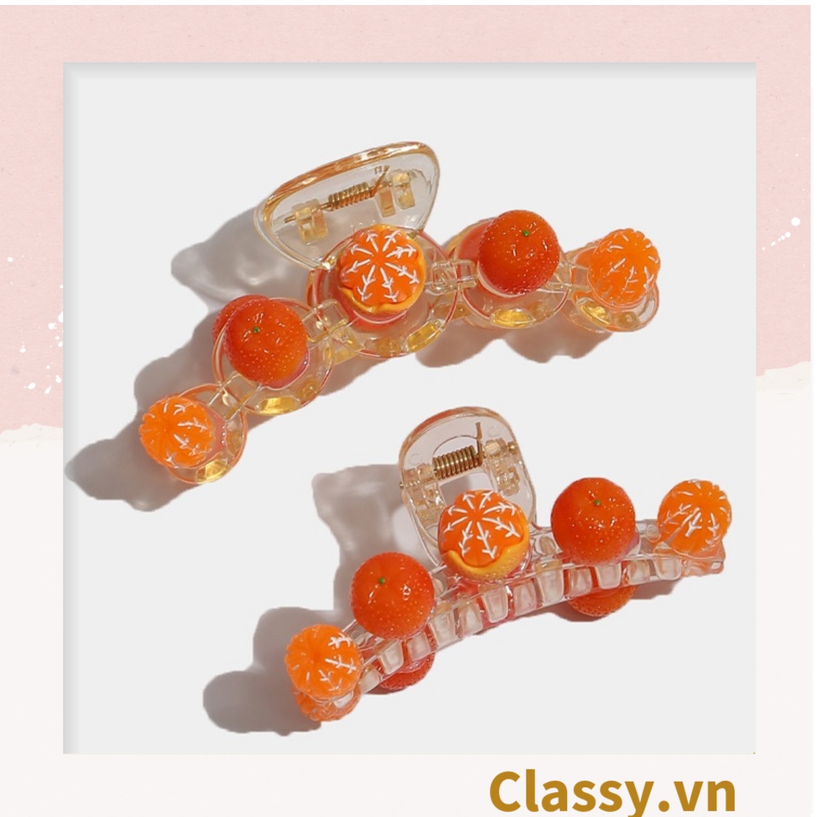 Kẹp tóc càng cua Classy họa tiết trái cây Hàn Quốc nhiều màu phong cách trẻ trung hiện đại PK1150