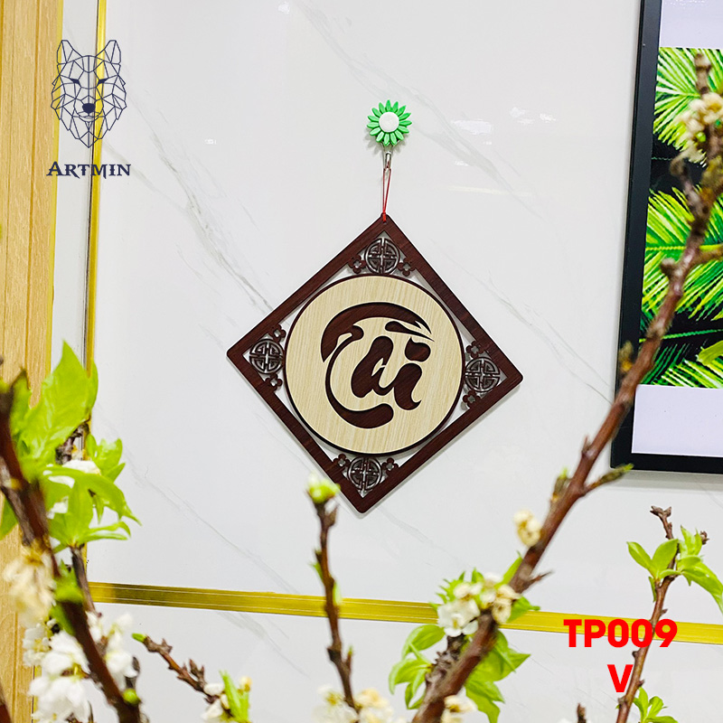 Chữ Tài Thư Pháp - Bảng Gỗ Decor - Trang Trí Nhà Cửa - Tết