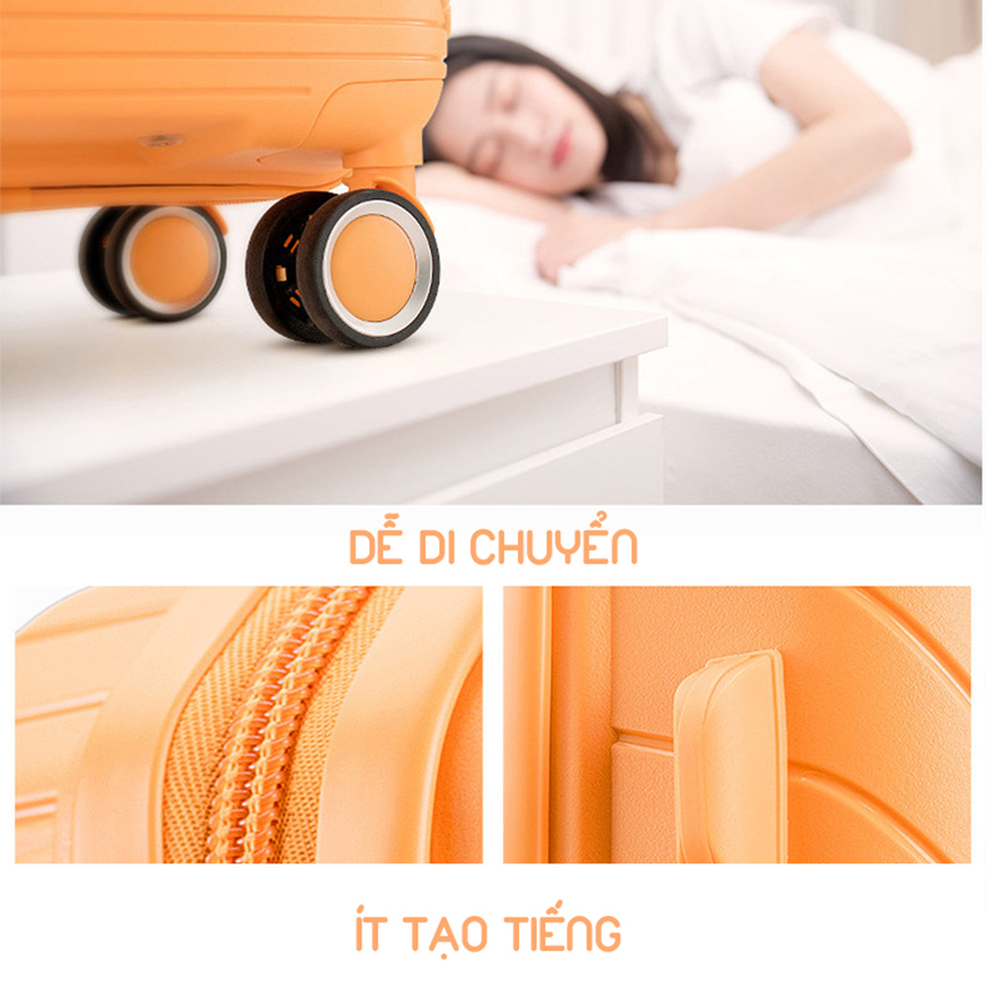 Set 3 size vali kéo nhựa PP V2 cao cấp- size 20&amp;24&amp;28