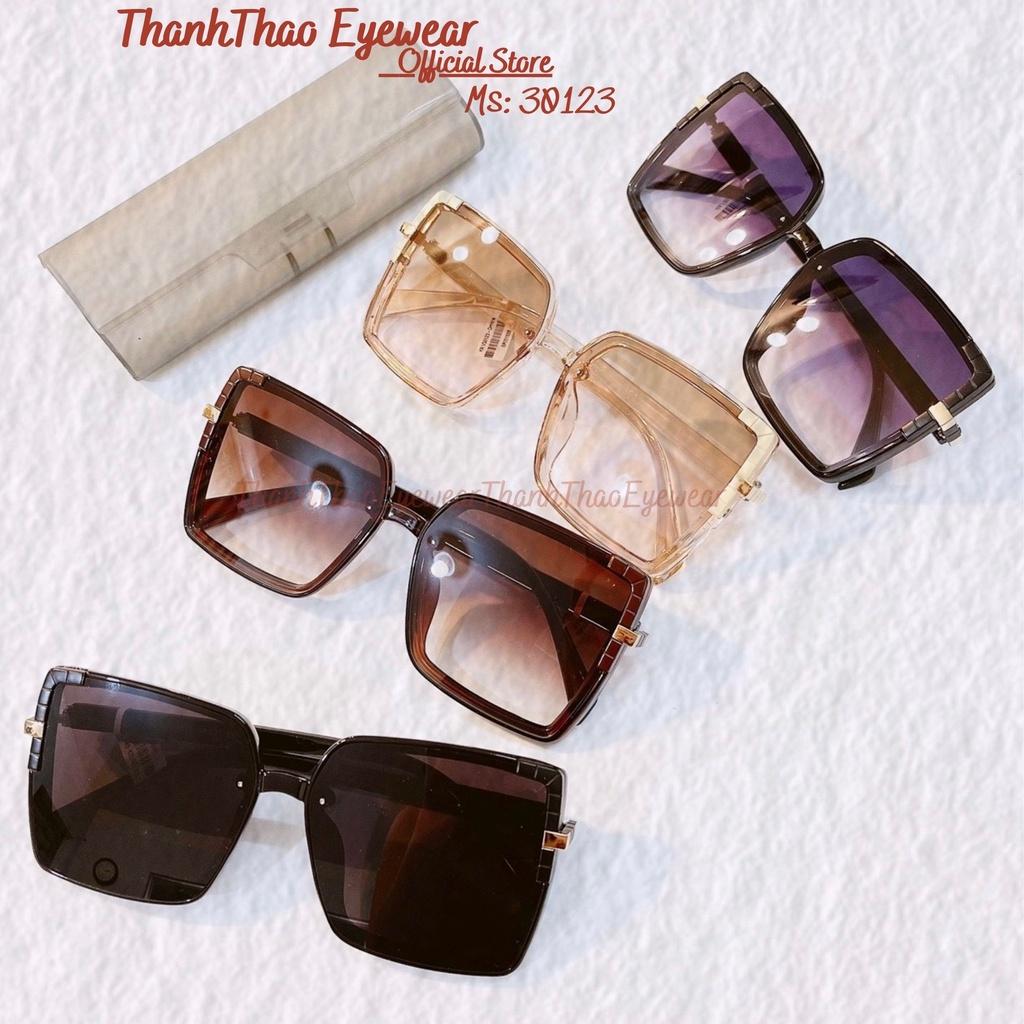 Kính Mát Nữ 30123 Dáng Mảnh Bản To Nhiều Màu From Vuông Thời Trang Hot Trend Kính Râm Chống UV Cao Cấp- ThanhThaoEyewear