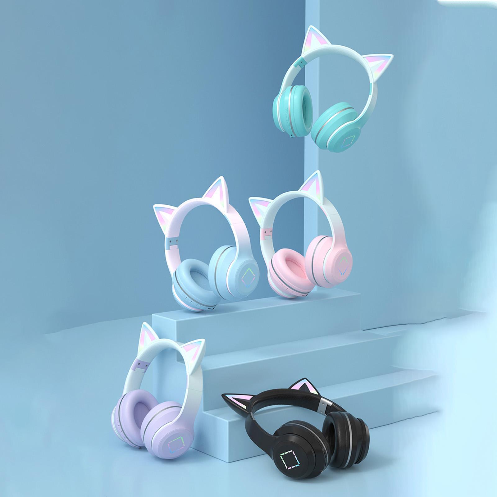 Over Ear Headphones RGB Light Low Latency Volume Control for Online Teaching