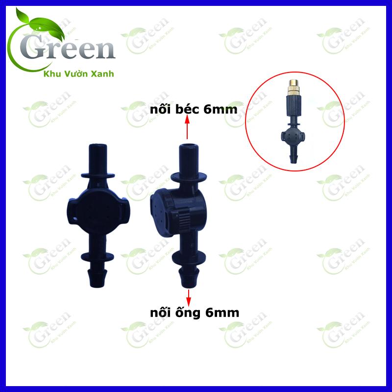 Combo 5 Cái Van Chống Rỉ 1 Đầu Trơn 1 Đầu Gài 6mm Gắn Béc Tưới