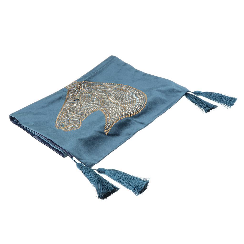 Bed Runner Decorative Bed Pad Protector Scarf Light Blue 180x50cm