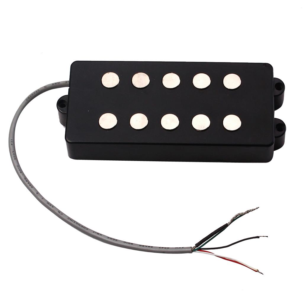 5 Dây Humbucker Đôi Cuộn Dây Thu Cảm Biến Guitar Pickup Cầu Đen Một Phần
