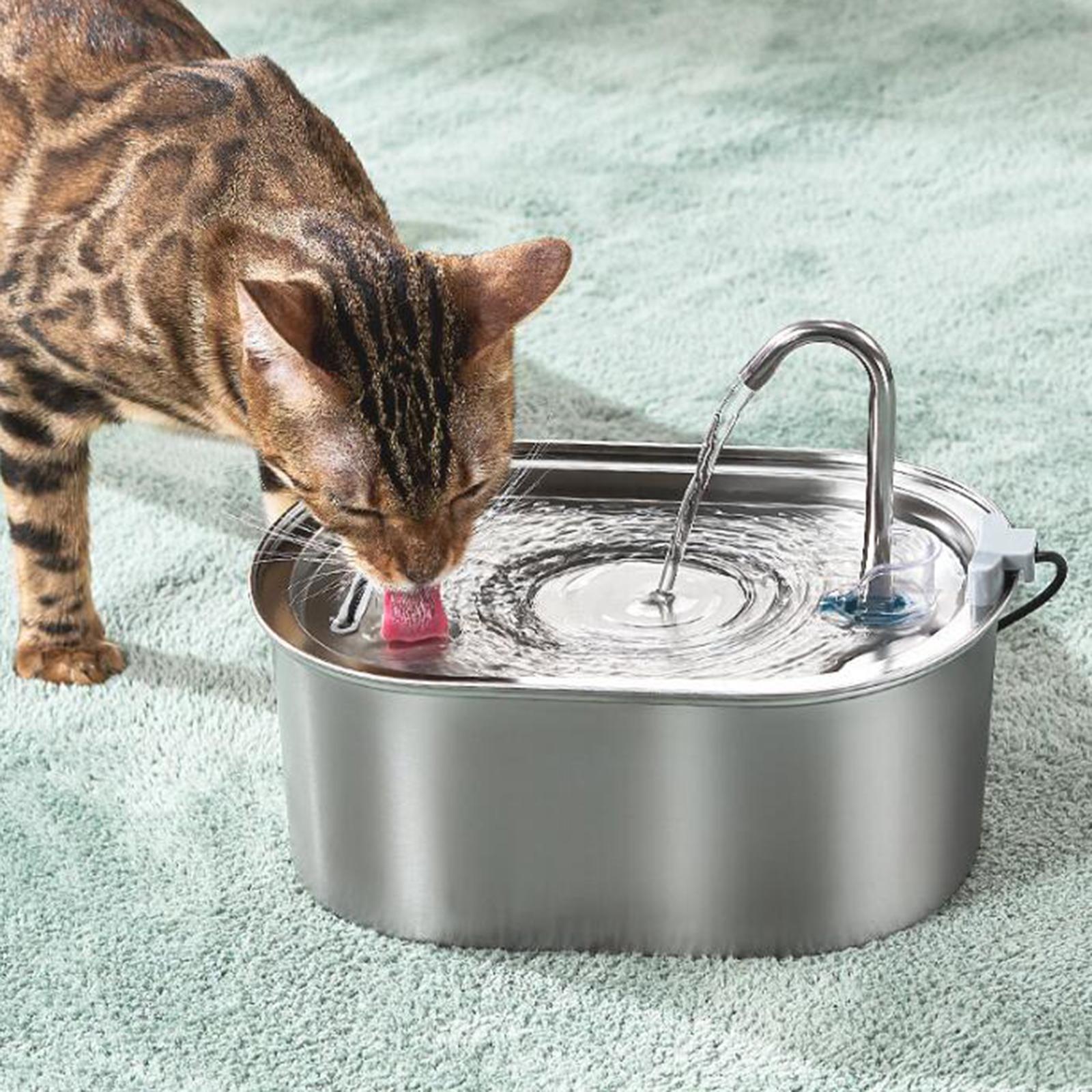 Stainless Steel Cats Pet Water Fountain, Pet Water Dispenser, 3.2L Automatic Metal Dog Drinking Bowl, Pet Water Dispenser Accessories for Cats