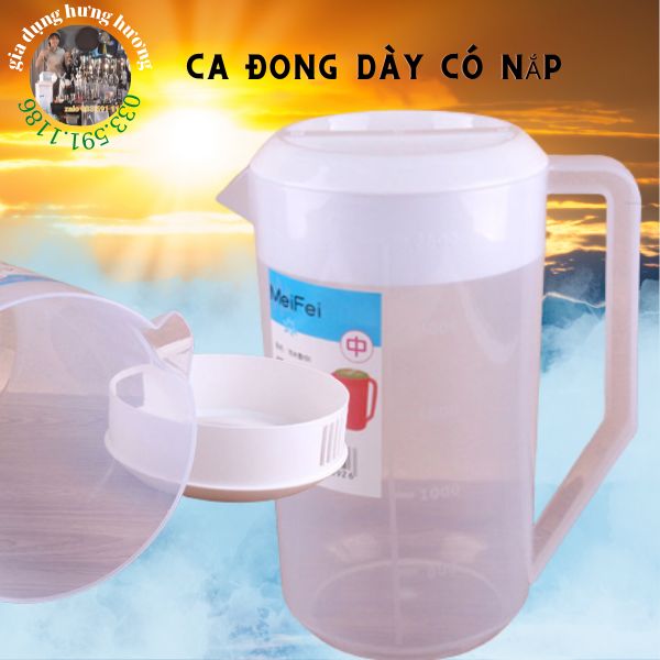 Ca đong định lượng 5 lít - 5l chia vạch có nắp nhựa dày đẹp