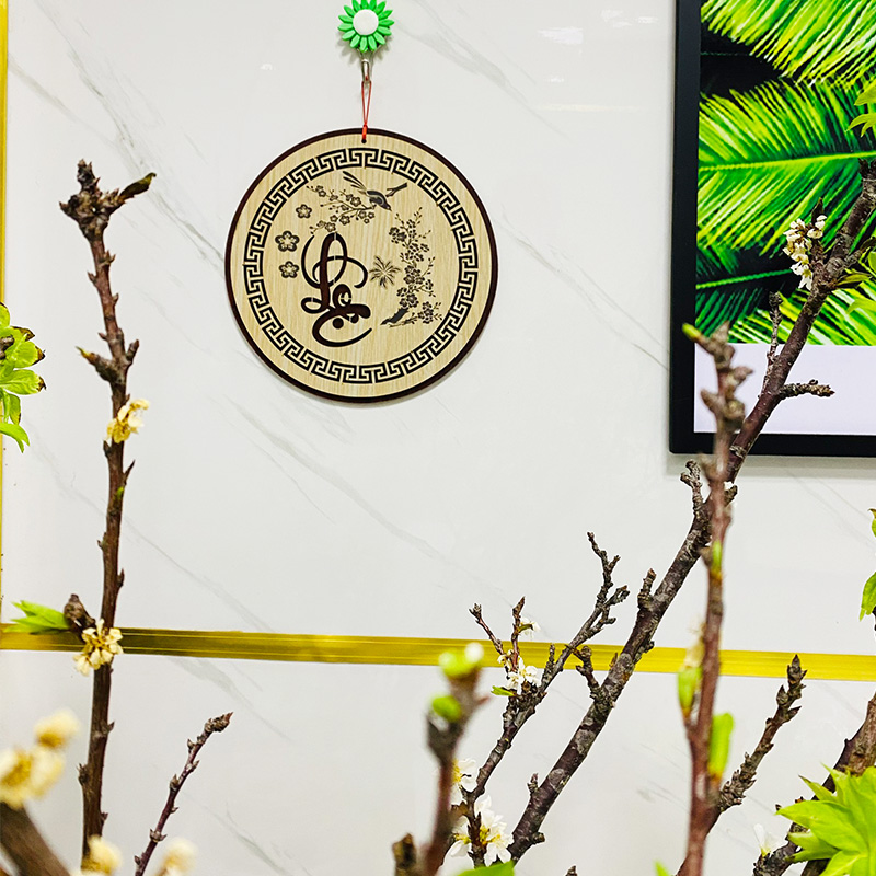 Chữ Lộc Hoa Văn Thư Pháp - Bảng Gỗ Decor - Trang Trí Nhà Cửa - Tết
