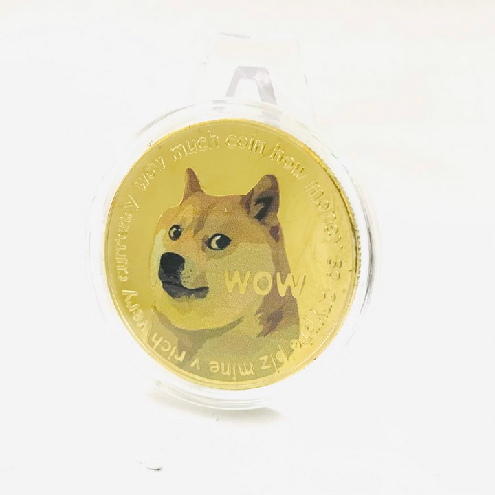 Xu kỷ niệm Dogecoin Vàng Dùng để sưu tầm, giải trí trang trí bàn sách, bàn làm việc, làm quà tặng dễ thương ý nghĩa, kích thước 4cm, màu vàng - TMT Collection - SP005311