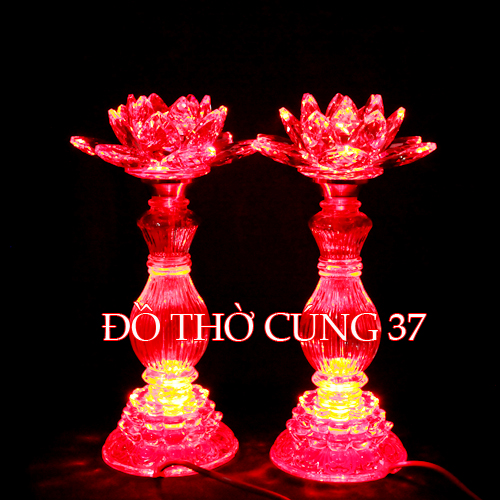 CẶP ĐÈN THỜ LED PHA LÊ BÔNG SEN LỚN