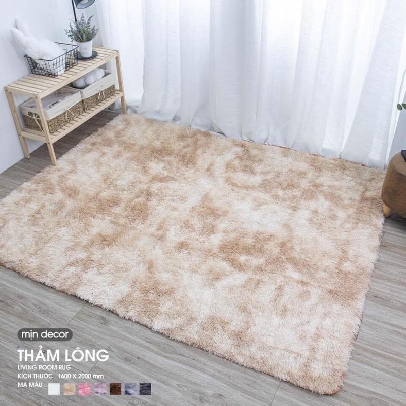 Thảm lông trải sàn - Thảm lông trải sàn màu loang 2m x 1m6