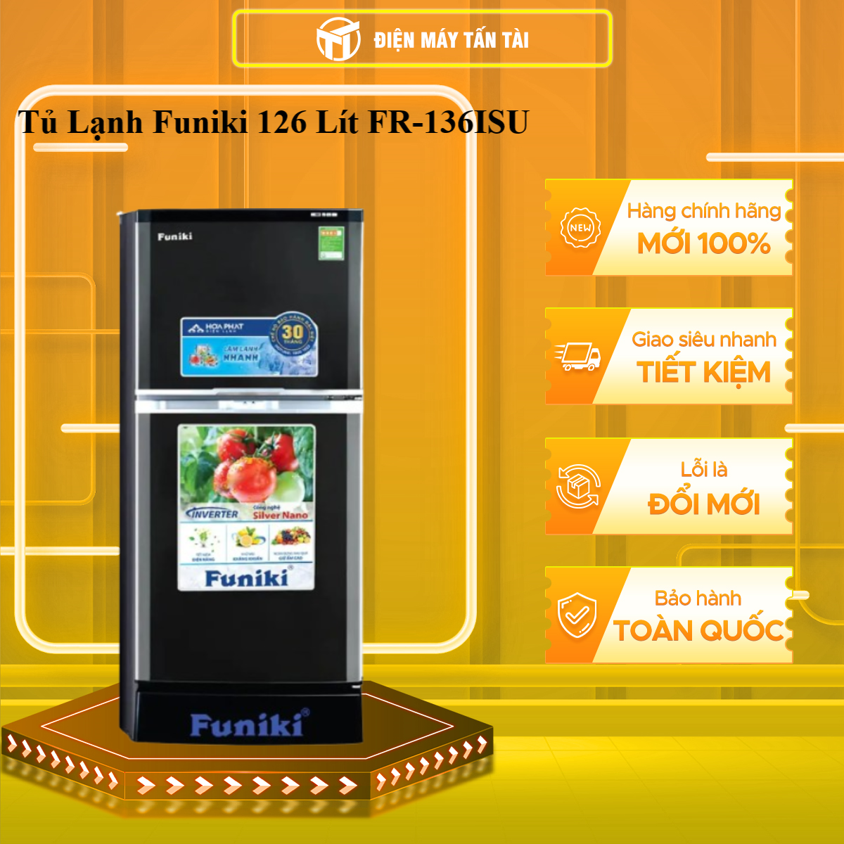 Tủ lạnh Funiki Hòa Phát FR 136ISU 130 lít - Hàng Chính Hãng