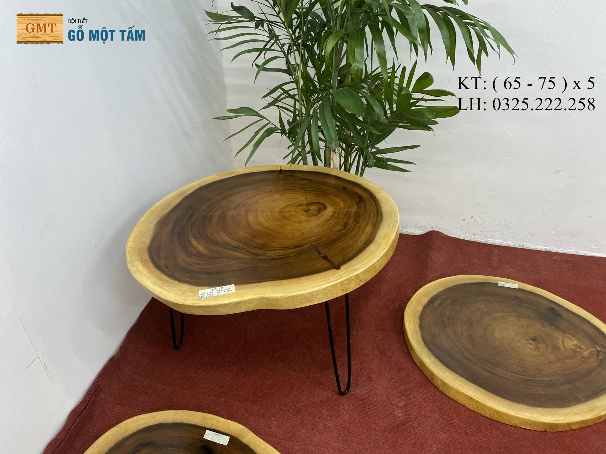 Bàn tròn gỗ me tây| Bàn cafe gỗ me tây| Bàn sân vườn gỗ me tây| Bàn sofa gỗ me tây dày 5cm