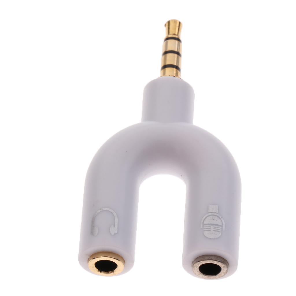2Pcs 3.5mm Male Plug to 3.5mm Female Stereo Audio  Splitter Converter