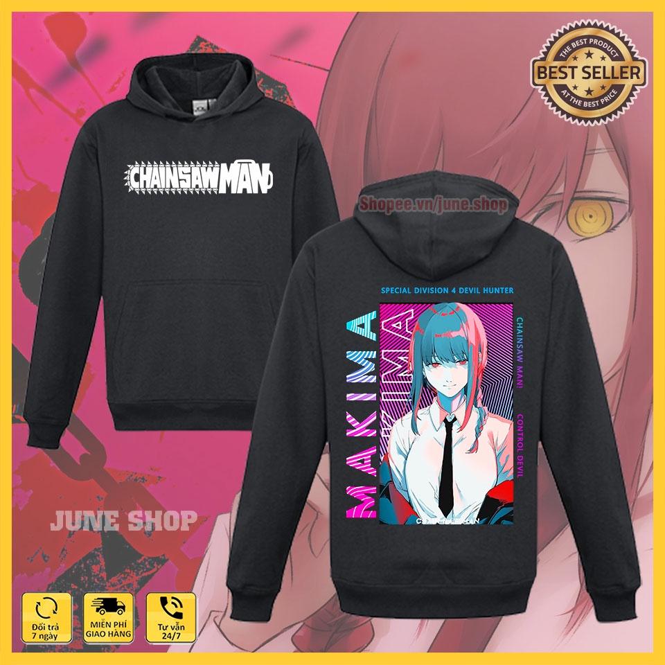 Áo Hoodie Chainsaw Man, in hình Power, Makima, Denji, Pochita, Aki siêu ngầu, chất