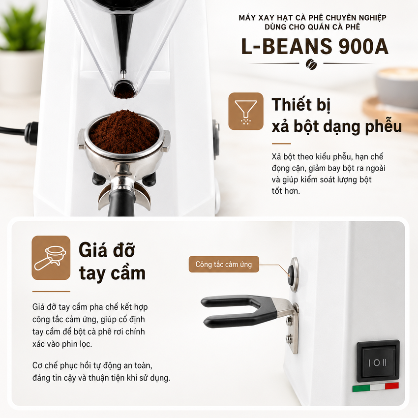 Máy xay hạt cà phê chuyên nghiệp dùng cho quán cà phê L-Beans 900A - Công suất 350W -Hàng Chính Hãng