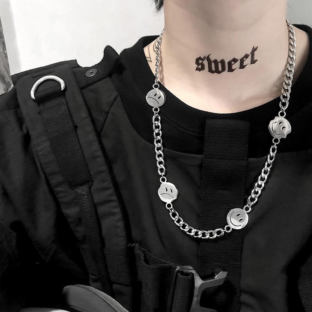 Vòng Cổ Dây Chuyền Titan Nam Nữ Mặt Cười Đa Sắc Thái Phong Cách Hiphop Thời Trang Cá Tính - Maxshopdoc