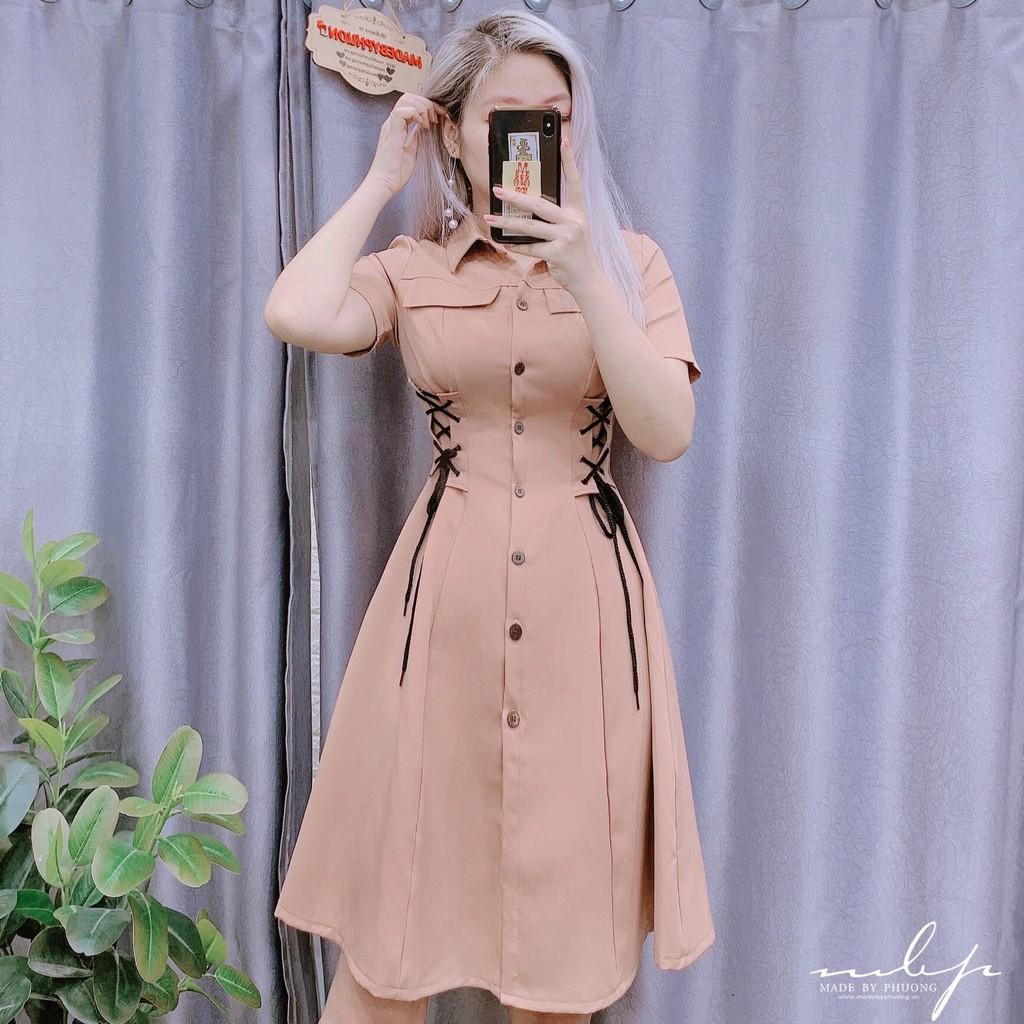 Đẩm sơ mi cổ đức đan dây sườn