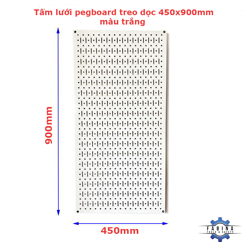 Tấm lưới pegboard treo dọc 45x90cm màu trắng đa năng