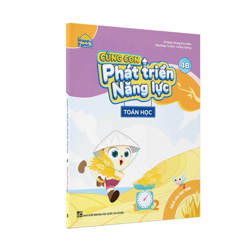 Bộ 4 cuốn Happy family Cùng con phát triển năng lực Toán lớp 4 tập 1
