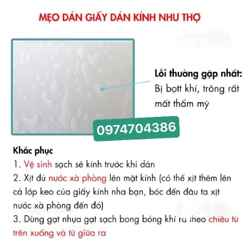 Giấy dán kính mờ khổ 120cmx50cm- Decal kính mờ rẻ đẹp (đặt vận chuyển hoả tốc ib cho shop