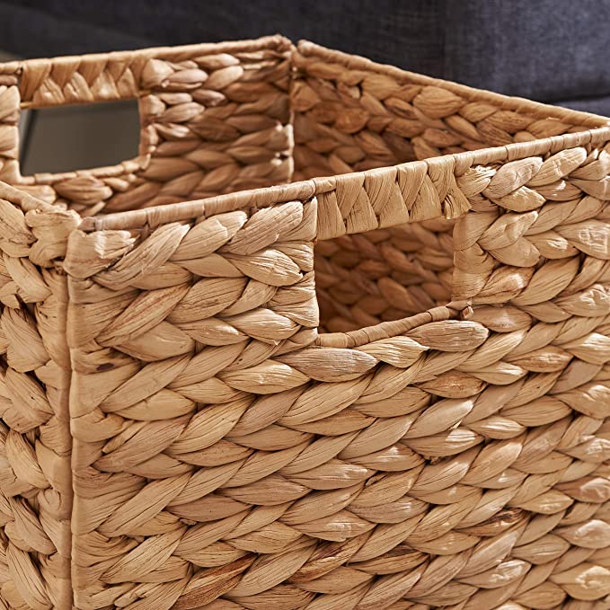 Sọt tủ cói (bèo) đa năng hình vuông có thể gấp gọn/ Hand woven hyacinth folding basket