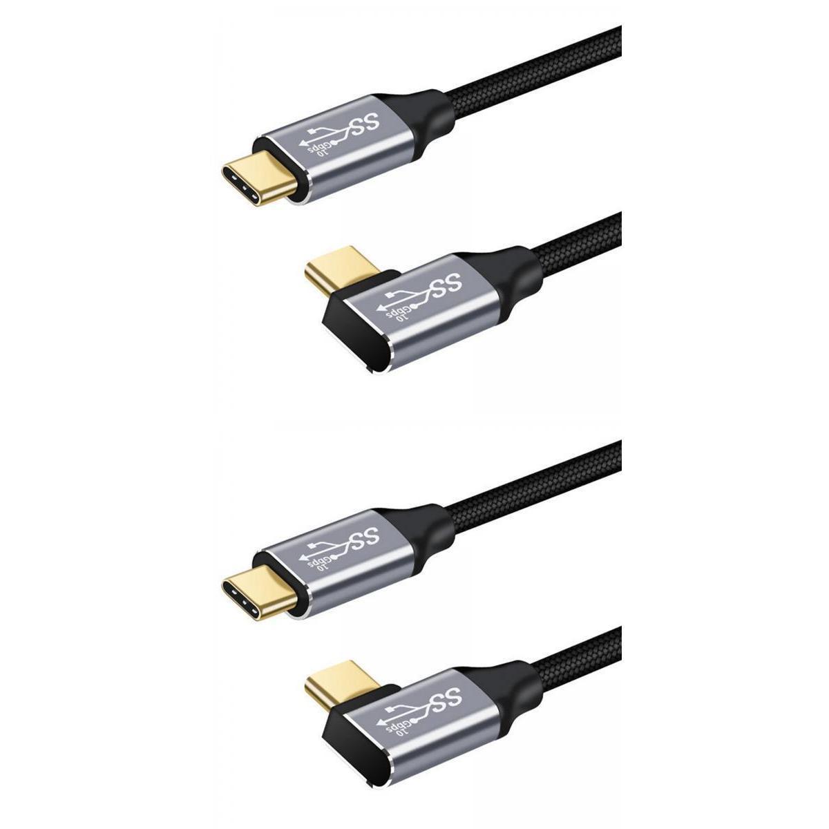 2Pcs USB C Extension Cable 90 Degree Angled 100W USB 3.1 for Laptop Computer