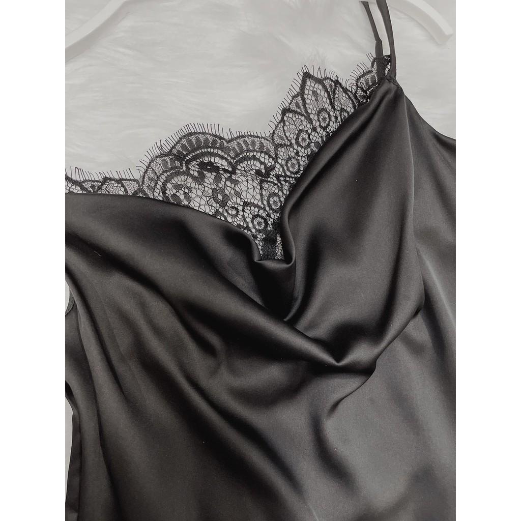 SET ÁO 2S LỤA PHỐI REN CHÂN VÁY IN HÌNH