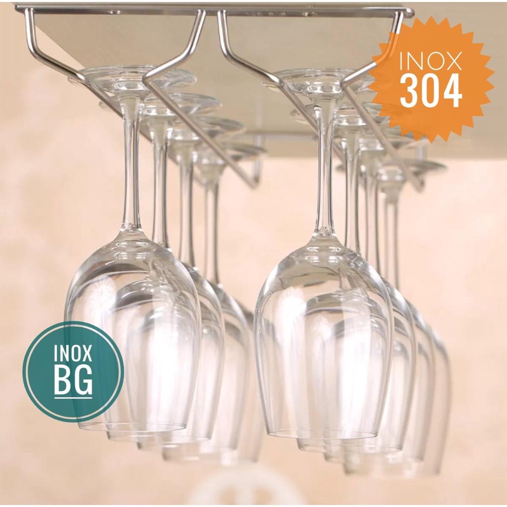 Giá treo ly, gài ly sâu 55cm chất liệu inox 304 bền bỉ với thời gian