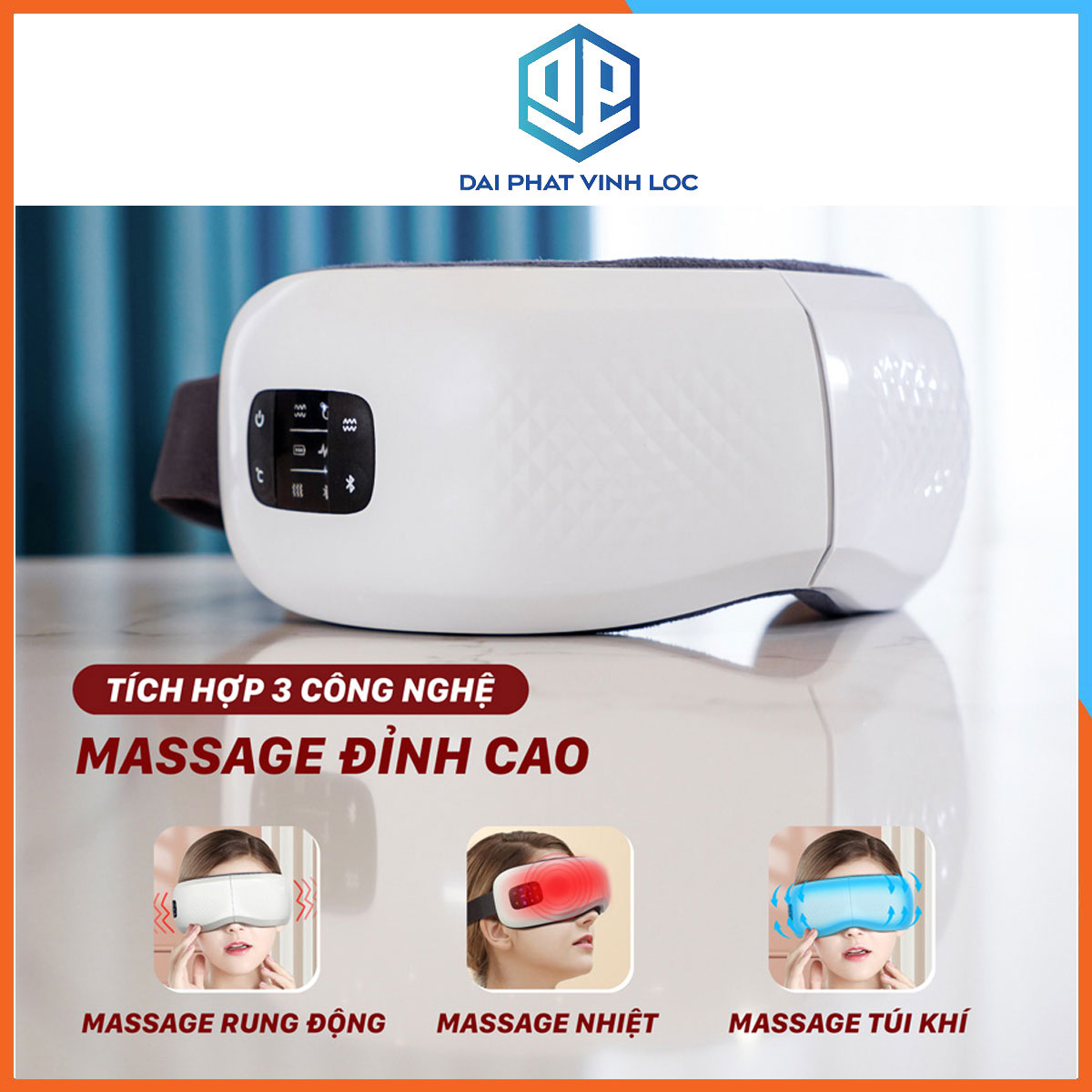 Máy massage mắt Đại Việt DVMM-00001 Túi Khí Giảm Thâm, Mỏi Hạn Chế Cận Thị - Bảo Hành 12 Tháng
