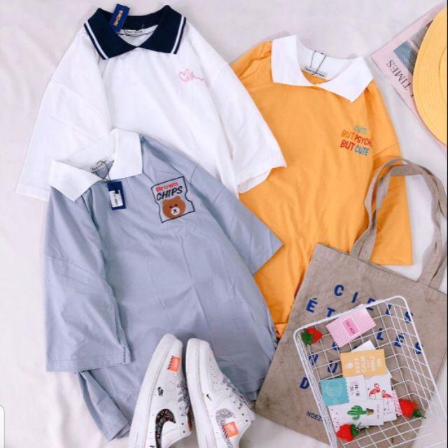 Áo có cổ tay lỡ thêu ulzzang - ẢNH THẬT