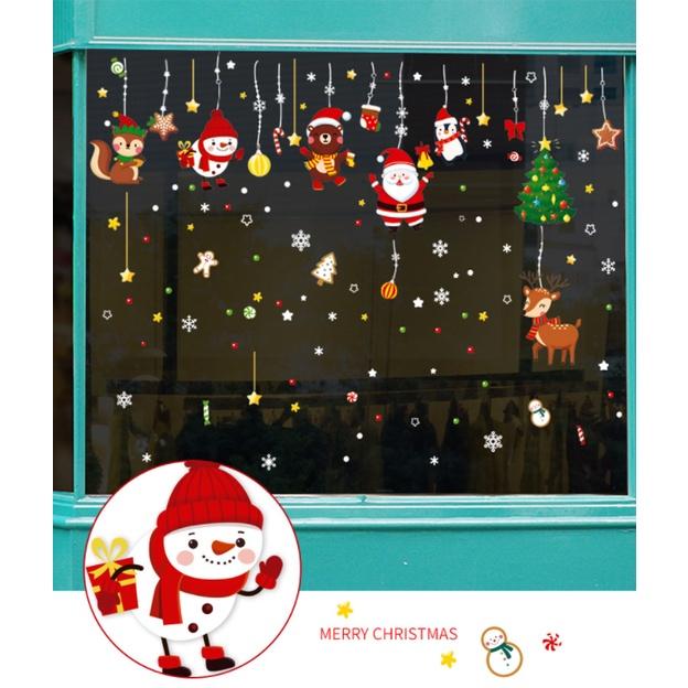 Decal Trang Trí Noel Hai Mặt Hít Tĩnh Điện - Dây rèm phụ kiện noel đáng yêu