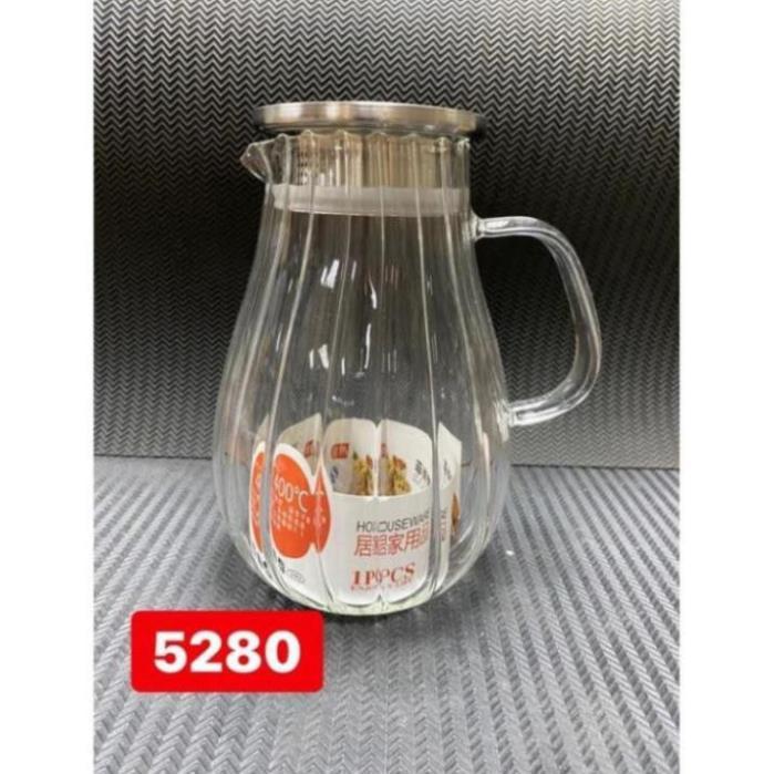 Bình nước thủy tinh, bình đựng nước nắp inox