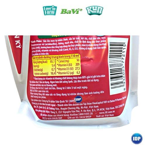 Kun sữa chua uống hương dâu thùng 24 túi x 110ml