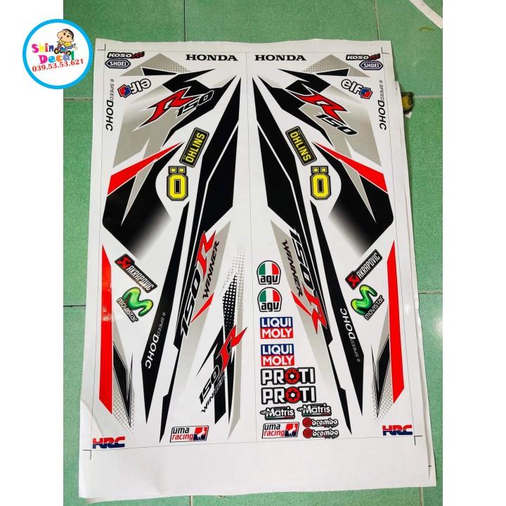 Tem rời winner R 150 dán xe trắng