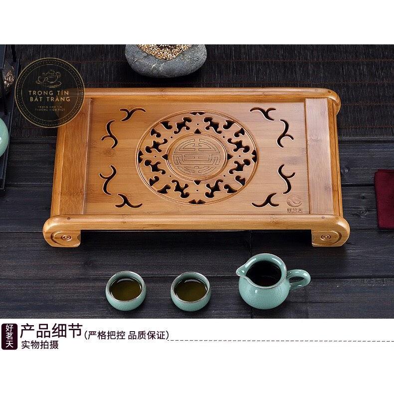 Khay Trà Tre Cao Cấp Khổng Minh Chữ Nhật Kích Thước 50*29*7 KT 04