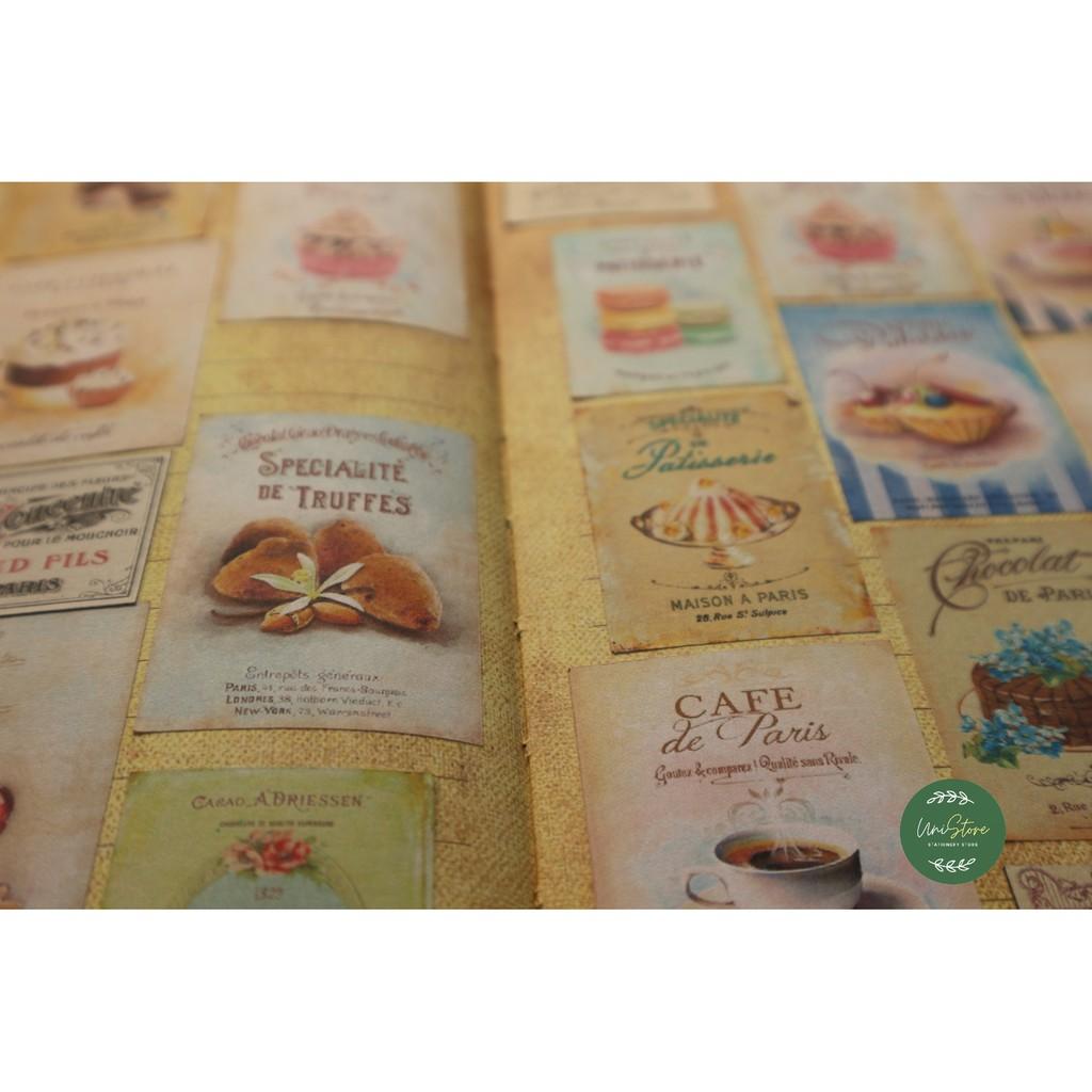 Sticker vinge - sticker phong cách cổ điển retro chủ đề đồ ăn - uni007