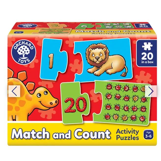 Trò chơi trí tuệ Match and Count - Orchard Toys giúp trẻ phát triển sự phối hợp tay mắt và đếm số