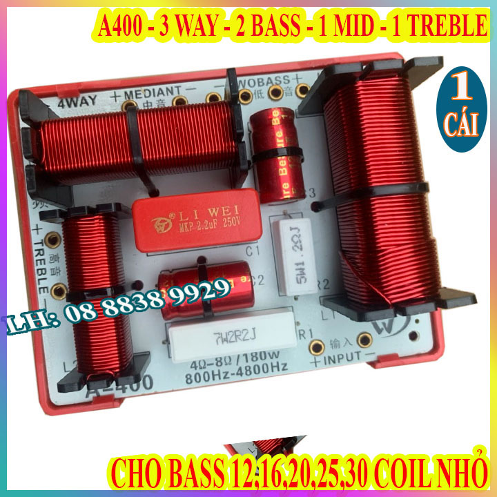 MẠCH PHÂN TẦN 3 ĐƯỜNG TIẾNG LWA400 - 1 BASS 1 TRUNG 1 TREBLE - GIÁ 1 CÁI