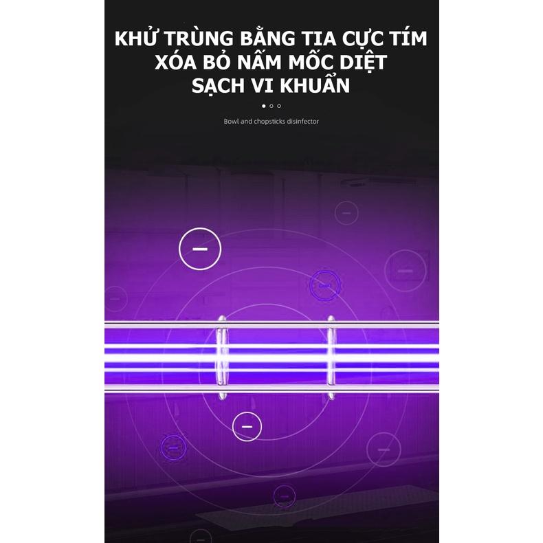 Hộp đựng đũa muỗng treo tường sấy khô hút ẩm và khử trùng bằng tia cực tím tiện dụng cho nhà bếp - VL18