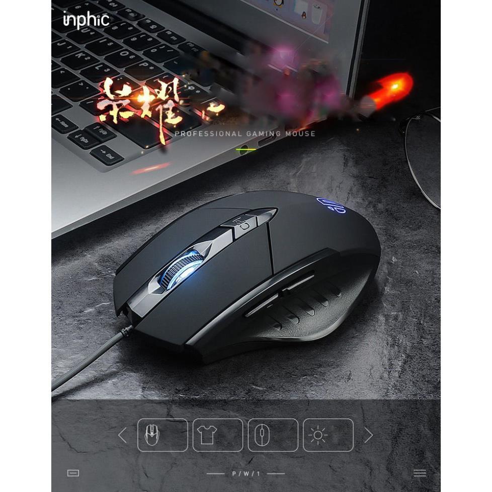 Chuột chơi game inphic PW1H chuột văn phòng có dây (phiên bản 3 phím)  1200dpi - Hàng nhập khẩu