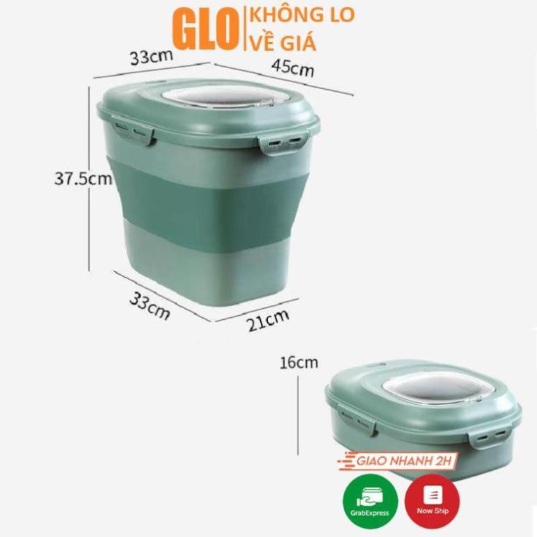 Thùng Đựng Gạo Gấp Gọn Thông Minh Đựng Tối Đa 25kg, Chống Côn Trùng Bụi Bẩn