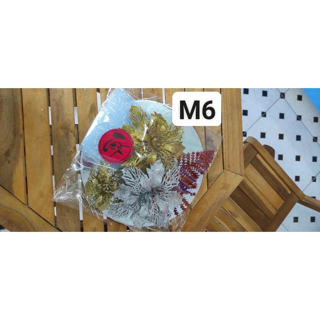 Sỉ 10 sét hoa trang trí tháp nước, tháp bánh , oản tài Lộc , giỏ quà Tết mẫu Vip 6 chi tiết