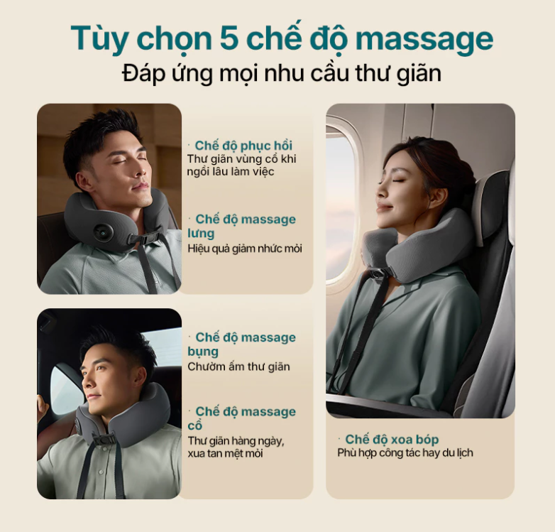 Máy Massage Cổ Philips PPM3308 - 5 Chế Độ Massage - Chườm Ấm Kép - Hàng chính hãng