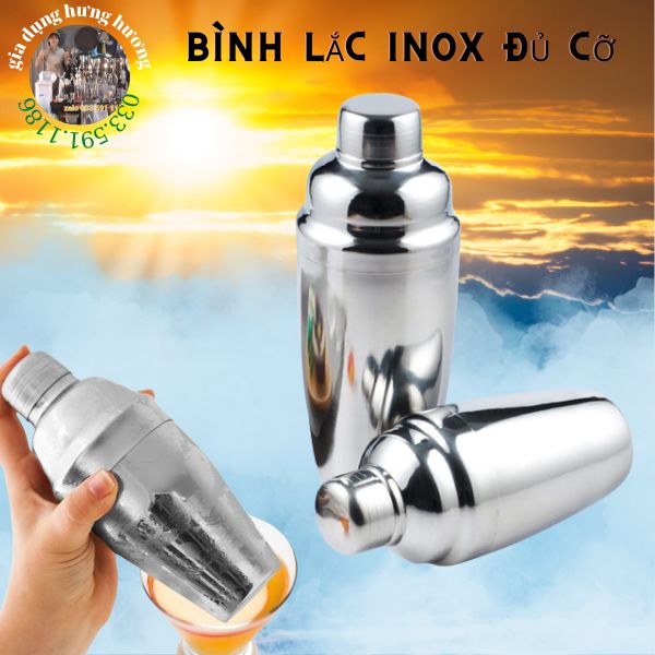 Bình shaker inox - bình lắc inox - bình shake inox 350ml