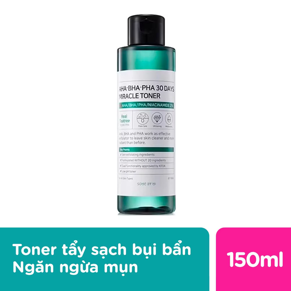 Nước Hoa Hồng Some By Mi Giảm Mụn Và Dưỡng Ẩm 30 Ngày Miracle Toner 150ml