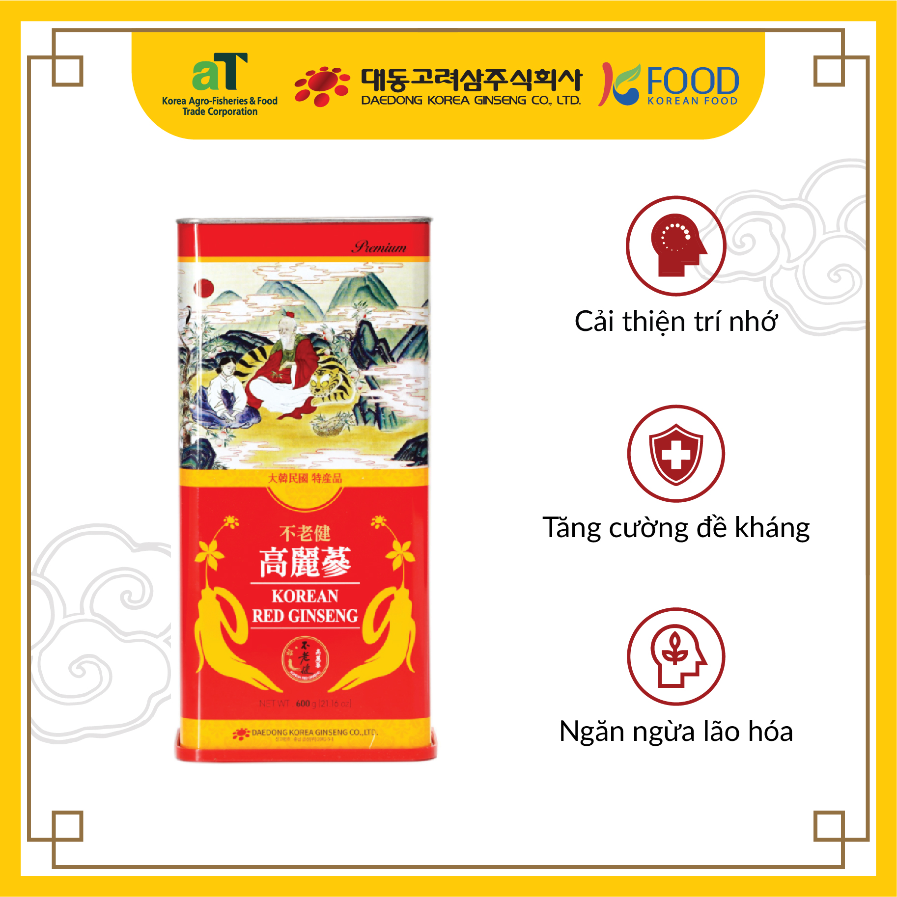 Hồng sâm củ khô dòng Premium 600gram (21-40 củ)